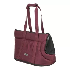  Trixie | Riva Bag | kényelmes, jól szellőző szállítótáska kutyáknak – bordó, 26 × 30 × 45 cm, max. 7 kg
