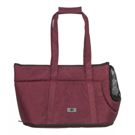 Trixie | Riva Bag | kényelmes, jól szellőző szállítótáska kutyáknak – bordó, 26 × 30 × 45 cm, max. 7 kg