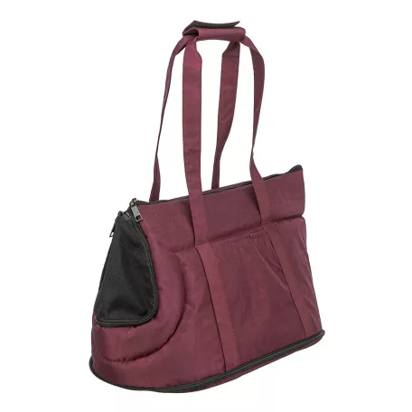 Trixie | Riva Bag | kényelmes, jól szellőző szállítótáska kutyáknak – bordó, 26 × 30 × 45 cm, max. 7 kg
