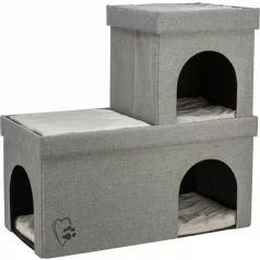   Trixie Kimy | Extra tágas szövet macskabújó és design kuckó – 76 × 72 × 37 cm, világosszürke