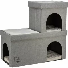   Trixie Kimy | Extra tágas szövet macskabújó és design kuckó – 76 × 72 × 37 cm, világosszürke