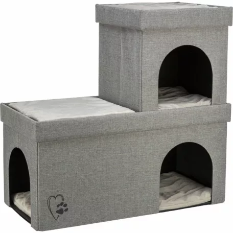Trixie Kimy | Extra tágas szövet macskabújó és design kuckó – 76 × 72 × 37 cm, világosszürke