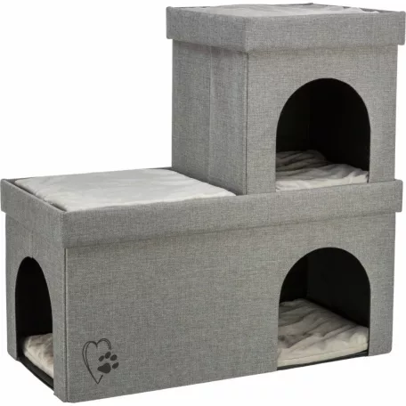 Trixie Kimy | Extra tágas szövet macskabújó és design kuckó – 76 × 72 × 37 cm, világosszürke