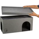 Trixie Kimy | Extra tágas szövet macskabújó és design kuckó – 76 × 72 × 37 cm, világosszürke