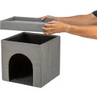 Trixie Kimy | Extra tágas szövet macskabújó és design kuckó – 76 × 72 × 37 cm, világosszürke