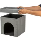 Trixie Kimy | Extra tágas szövet macskabújó és design kuckó – 76 × 72 × 37 cm, világosszürke