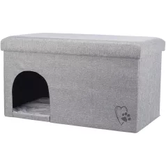   Trixie Kimy Cave | Bújó (világosszürke) kutyák és macskák részére - 72x40x40 cm