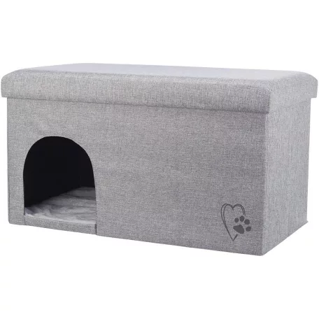 Trixie Kimy Cave | Bújó (világosszürke) kutyák és macskák részére - 72x40x40 cm