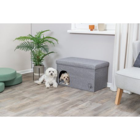 Trixie Kimy Cave | Bújó (világosszürke) kutyák és macskák részére - 72x40x40 cm