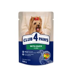   CLUB 4 PAWS Premium Kacsa Zselében Nedves Kutyaeledel Mini és Kistestű Kutyáknak 100 g