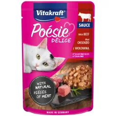   Vitakraft | Poésie Déli Sauce | Krémes szószos nedves macskaeledel marhahússal – 85 g