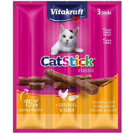 Vitakraft | Cat Stick Mini | Jutalomfalat | Szárnyas, máj - 3x6 g