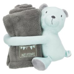   Trixie Junior Cuddly Set | Takaró plüssel (szürke/menta) kölyökkutyák részére - 75x50 cm