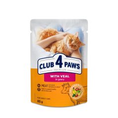   CLUB 4 PAWS Premium Borjú Szószban Nedves Macskaeledel 85 g