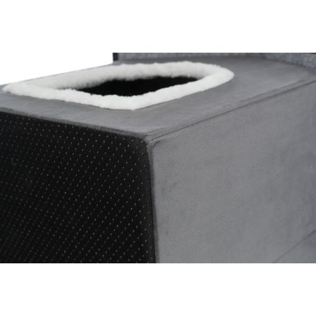 Trixie Cave Livia | Plüss barlang/ház (szürke,fehér) kutyák részére - 38x41x44 cm