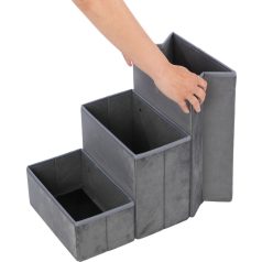   Trixie Harvey cuddly cave with steps | Bújó,lépcsőkkel (szürke/fehér-fekete) - 135x47x50 cm