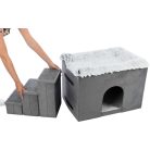 Trixie Harvey cuddly cave with steps | Bújó,lépcsőkkel (szürke/fehér-fekete) - 135x47x50 cm