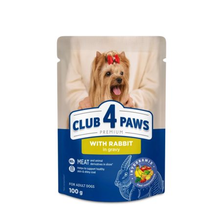 CLUB 4 PAWS Premium Nyúl Szószban Nedves Kutyaeledel 100 g