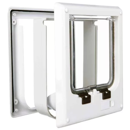 Trixie 4-Way Flap Door | Elektromágneses kutya- és macskaajtó – 21,1 × 24,4 cm, fehér