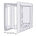 Trixie 4-Way Flap Door | Elektromágneses kutya- és macskaajtó – 21,1 × 24,4 cm, fehér