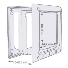   Trixie 4-Way Flap Door | Elektromágneses kutya- és macskaajtó – 21,1 × 24,4 cm, fehér