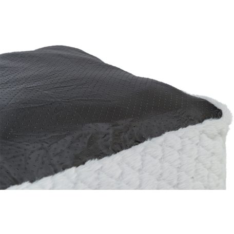 Trixie Kaline Mio | Extra méretű peremes fekvőhely macskáknak és kutyáknak – 80 × 65 cm, szürke/rózsaszín