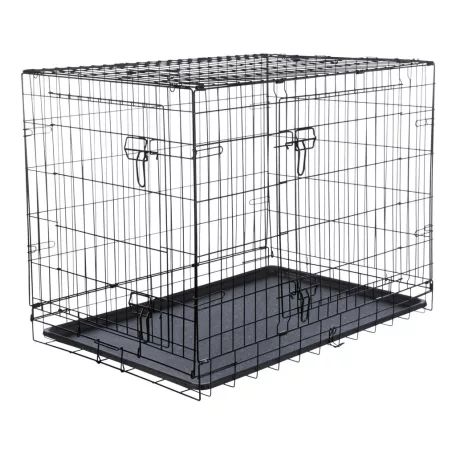 Trixie | Home Kennel | összecsukható fém szobakennel kutyáknak – fekete, (M), 78 × 62 × 55 cm