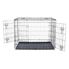   Trixie | Home Kennel | összecsukható fém szobakennel kutyáknak – fekete, (M), 78 × 62 × 55 cm