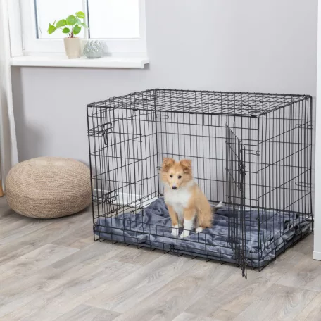 Trixie | Home Kennel | összecsukható fém szobakennel kutyáknak – fekete, (M), 78 × 62 × 55 cm