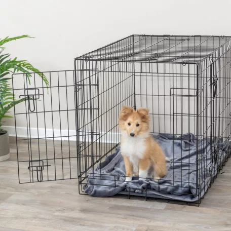 Trixie | Home Kennel | összecsukható fém szobakennel kutyáknak – fekete, (M), 78 × 62 × 55 cm