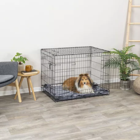 Trixie | Home Kennel "M-L" | összecsukható fém szobakennel kutyáknak – fekete, (M–L), 93 × 69 × 62 cm