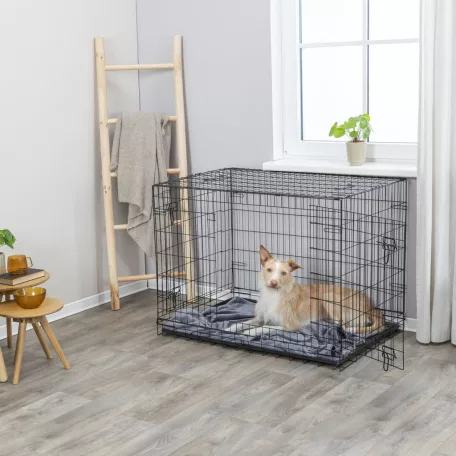 Trixie | Home Kennel "L" | összecsukható fém szobakennel kutyáknak – fekete, (L), 109 × 79 × 71 cm