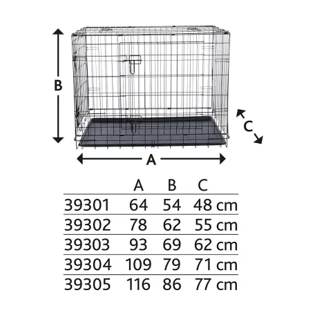 Trixie | Home Kennel "L" | összecsukható fém szobakennel kutyáknak – fekete, (L), 109 × 79 × 71 cm