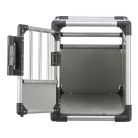 Trixie | Transport Box | biztonságos, jól szellőző szállítóbox kutyáknak – világosszürke/ezüst, (S), 46 × 56 × 60 cm, max. 15 kg