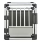 Trixie | Transport Box | biztonságos, jól szellőző szállítóbox kutyáknak – világosszürke/ezüst, (M–L), 60 × 65 × 86 cm, max. 30 kg