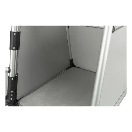 Trixie | Transport Box | biztonságos, jól szellőző szállítóbox kutyáknak – világosszürke/ezüst, (M–L), 60 × 65 × 86 cm, max. 30 kg