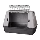 Trixie | Journey Transport Box | biztonságos, jól szellőző szállítóbox kutyáknak – fekete/szürke, (S–M), 77 × 51 × 43 cm