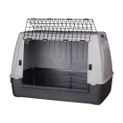 Trixie | Journey transport box | biztonságos, jól szellőző szállítóbox kutyáknak – fekete/szürke, (M–L), 100 × 65 × 60 cm