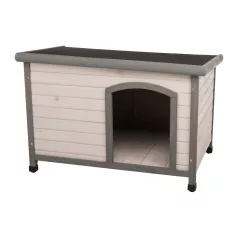   Trixie | Classic Dog Kennel | időjárás ellen védett fa kutyaház kutyáknak – szürke, (M–L), 104 × 72 × 68 cm