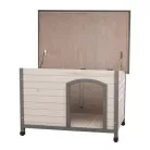 Trixie | Classic Dog Kennel | időjárás ellen védett fa kutyaház kutyáknak – szürke, (M–L), 104 × 72 × 68 cm