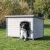Trixie | Classic Dog Kennel | időjárás ellen védett fa kutyaház kutyáknak – szürke, (L), 116 × 82 × 79 cm