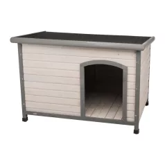   Trixie | Classic Dog Kennel | időjárás ellen védett fa kutyaház kutyáknak – szürke, (L), 116 × 82 × 79 cm