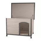 Trixie | Classic Dog Kennel | időjárás ellen védett fa kutyaház kutyáknak – szürke, (L), 116 × 82 × 79 cm