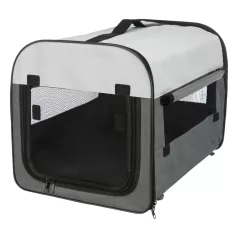   Trixie | mobil kennel XS-S 40X40X55cm | összecsukható fém szobakennel kutyáknak – sötétszürke/világosszürke, (XS–S), 40 × 40 × 55 cm