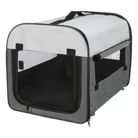 Trixie | mobil kennel XS-S 40X40X55cm | összecsukható fém szobakennel kutyáknak – sötétszürke/világosszürke, (XS–S), 40 × 40 × 55 cm