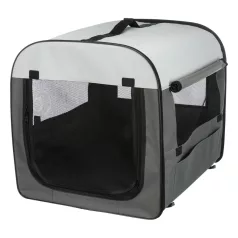  Trixie | mobil kennel S 50X50X60cm | összecsukható fém szobakennel kutyáknak – sötétszürke/világosszürke, (S), 50 × 50 × 60 cm