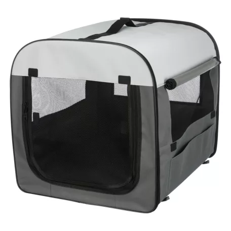 Trixie | mobil kennel S 50X50X60cm | összecsukható fém szobakennel kutyáknak – sötétszürke/világosszürke, (S), 50 × 50 × 60 cm