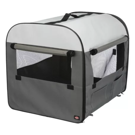 Trixie | mobil kennel S 50X50X60cm | összecsukható fém szobakennel kutyáknak – sötétszürke/világosszürke, (S), 50 × 50 × 60 cm
