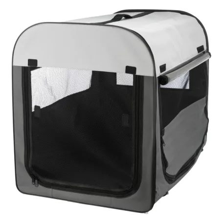 Trixie | mobil kennel M 55X65X80cm | összecsukható fém szobakennel kutyáknak – sötétszürke/világosszürke, (M), 55 × 65 × 80 cm