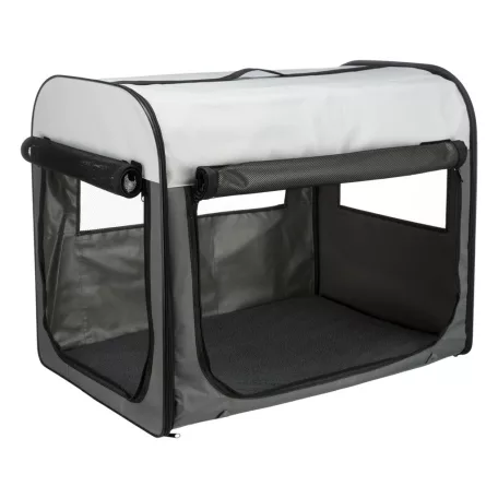 Trixie | mobil kennel M 55X65X80cm | összecsukható fém szobakennel kutyáknak – sötétszürke/világosszürke, (M), 55 × 65 × 80 cm